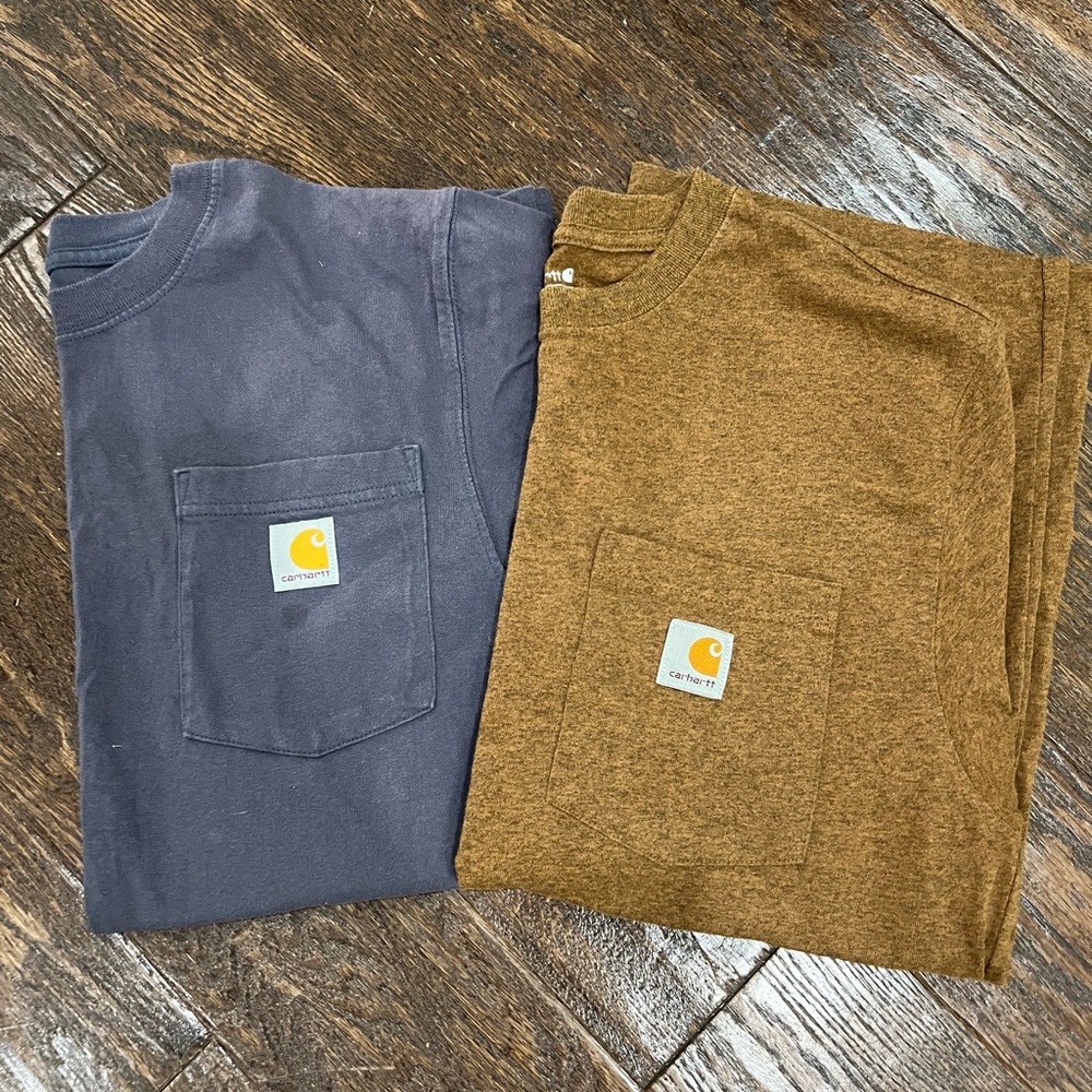 Bundle Carhartt Gray and Brown Pocket T-Shirts loose fit